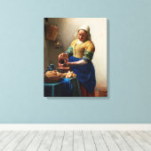 Milkmaid Kitchen Maid by Johannes Vermeer キャンバスプリント (インサイチュ (ウッドフロア))