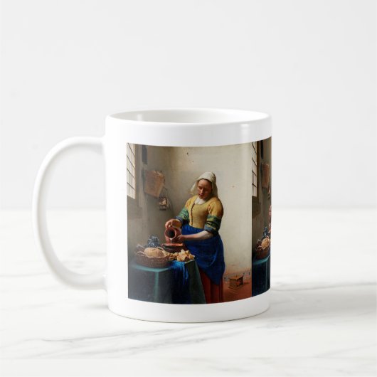 Milkmaid Kitchen Maid by Johannes Vermeer コーヒーマグカップ (左)