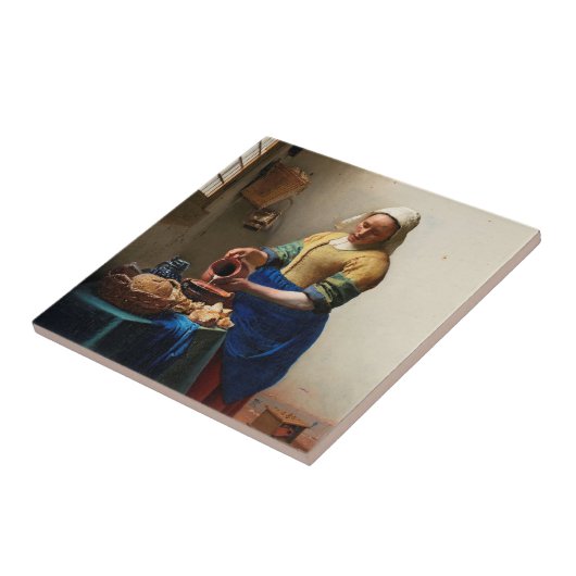 Milkmaid Kitchen Maid by Johannes Vermeer タイル (側面)