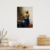 Milkmaid Kitchen Maid by Johannes Vermeer ポスター (キッチン)