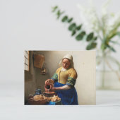 Milkmaid Kitchen Maid by Johannes Vermeer ポストカード (スタンド正面)