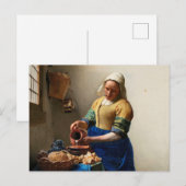 Milkmaid Kitchen Maid by Johannes Vermeer ポストカード (正面/裏面)