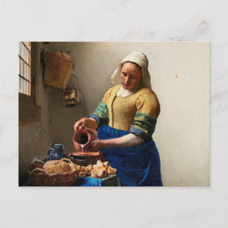 Milkmaid Kitchen Maid by Johannes Vermeer ポストカード