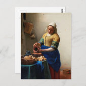 Milkmaid Kitchen Maid by Johannes Vermeer ポストカード (正面/裏面)