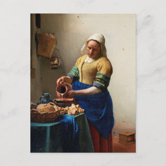 Milkmaid Kitchen Maid by Johannes Vermeer ポストカード