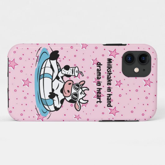 Milkshake in Hand, Drama in Heart | Cool Cow iPhon Case-Mate iPhoneケース (裏面(横))