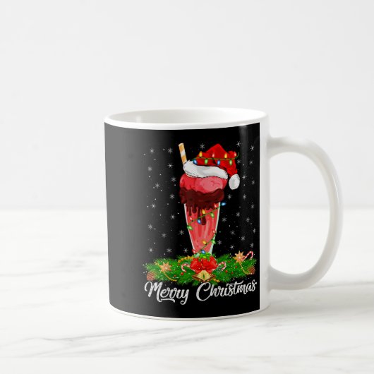 Milkshake Lover Matching Santa Hat Milkshake Chris コーヒーマグカップ (右)