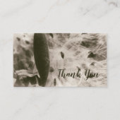 Milkweedの種のセピア色の抽象芸術の花のポッドのヴィンテージ 名刺 (正面)