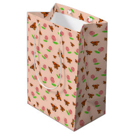 Milkweed and Monarch Butterfliy Gift Bag ミディアムペーパーバッグ