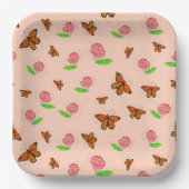 Milkweed and Monarch Butterfly Plates ペーパープレート (正面)