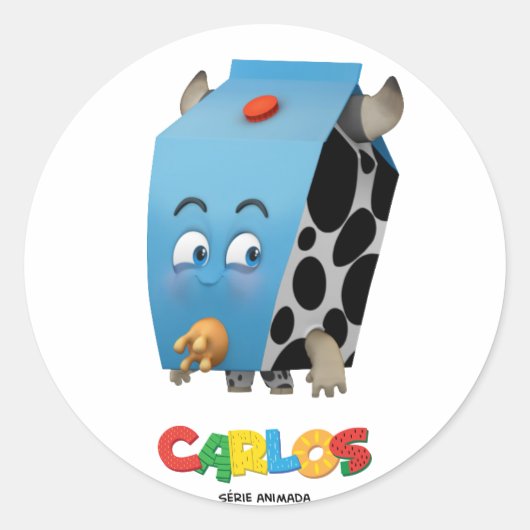 MIlkyステッカー – カールアニメーションシリーズ ラウンドシール (正面)