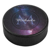 Milky way bright colors personalizable monogram アイスホッケーパック (3/4)