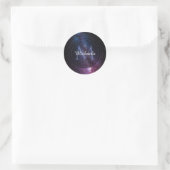Milky way bright colors personalizable monogram ラウンドシール (バッグ)