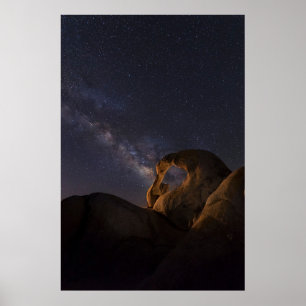 Milky Way & Cyclops Arch Alabama Hills ポスター