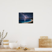 Milky Way Galaxy Ocean Bay Poster - Night Sky Coas ポスター (キッチン)