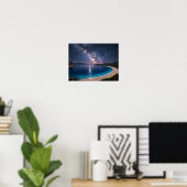 Milky Way Galaxy Ocean Bay Poster - Night Sky Coas ポスター (ホームオフィス)
