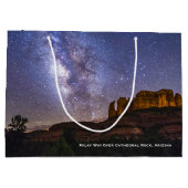 Milky Way Galaxy Over Cathedral Rock, Arizona ラージペーパーバッグ (裏面)
