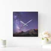 Milky Way & Mt. Rainier | Washington State スクエア壁時計 (ホーム)