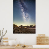 Milky Way Over Desert Mountains Night Sky Art ポスター (キッチン)
