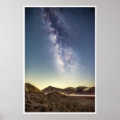 Milky Way Over Desert Mountains Night Sky Art ポスター (正面)