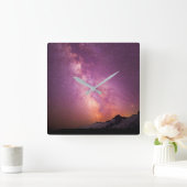 Milky Way | Over the Shoulder of Mt. Rainier スクエア壁時計 (ホーム)