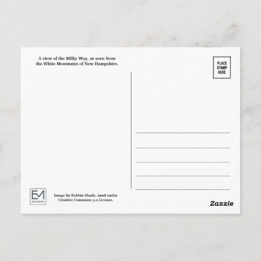 Milky Way Postcard ポストカード (裏面)