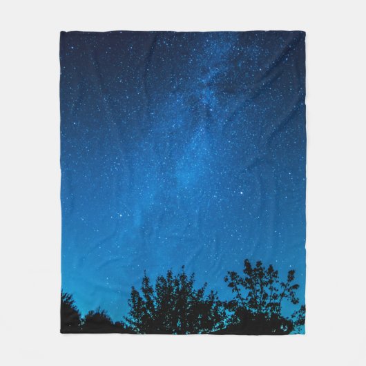 Milky way starry sky sky star フリースブランケット (正面)