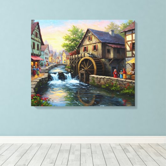 Mill In The Village キャンバスプリント (インサイチュ (ウッドフロア))