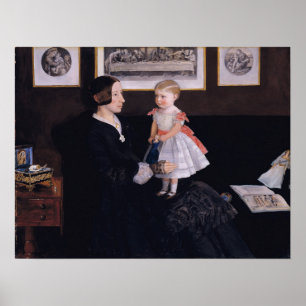 Millais - Mrs. James Wyatt Jrと娘サラ ポスター