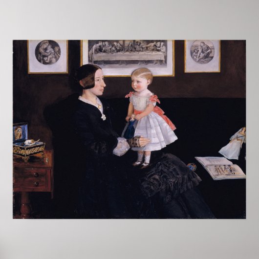Millais - Mrs. James Wyatt Jrと娘サラ ポスター (正面)