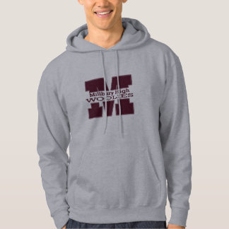 Millbury Woolies MHSのフード付きスウェットシャツのスエットシャツ パーカ