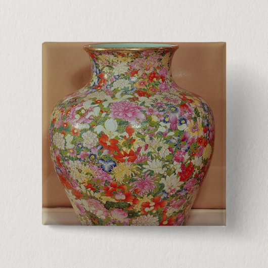 milleのフルーアのFamilleのばら色のつぼ 缶バッジ (正面)