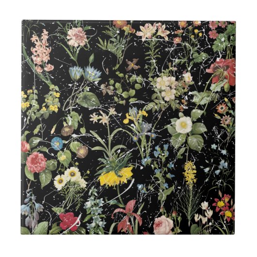 Millefleurの陶磁器の写真のタイル タイル (正面)