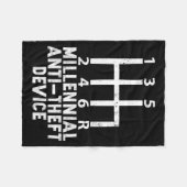 Millennial Anti Theft Device _ Funny Stick Shift  フリースブランケット (正面(横))