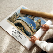 Millennium Park Illinois Poster Chicago Watercolor ポスター