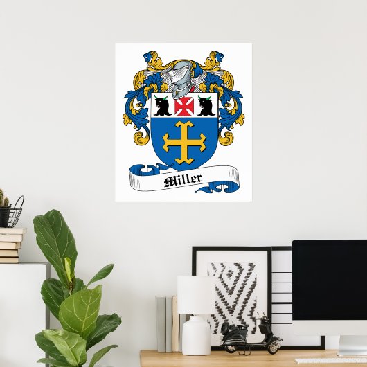 Miller Family Crest Poster ポスター (ホームオフィス)