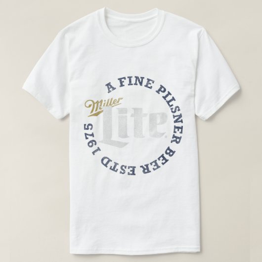Miller Lite Aピルスナー素晴らしビールヴィンテージロゴ Tシャツ (デザイン正面)