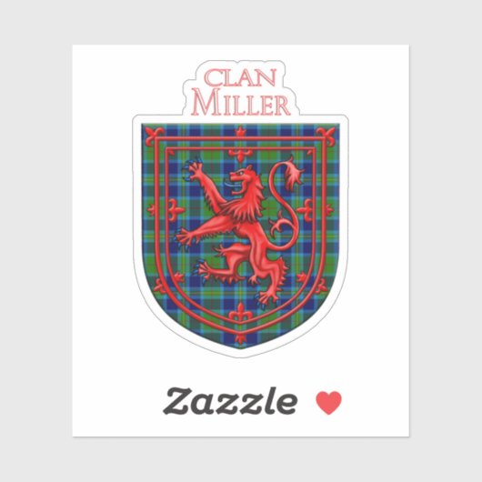 Miller Tartan Scottish Plaid Lion Rampant シール (シート)