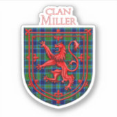 Miller Tartan Scottish Plaid Lion Rampant シール (正面)