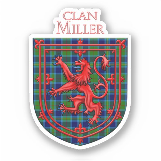 Miller Tartan Scottish Plaid Lion Rampant シール (正面)