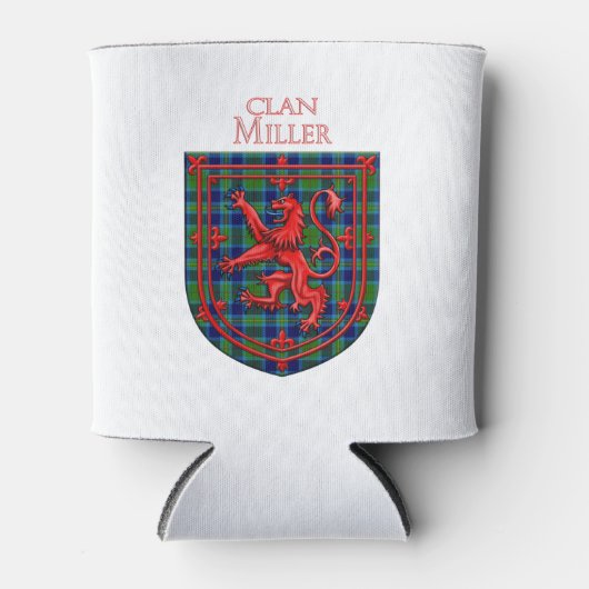 Miller Tartan Scottish Plaid Lion Rampant 缶クーラー (正面)