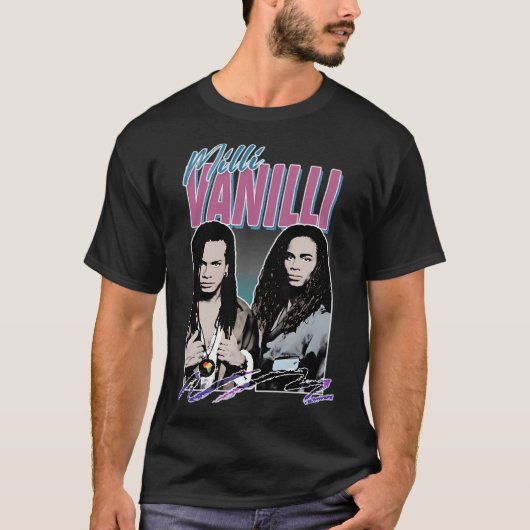 Milli Van-Illi Milli Vanilli - 80X27S Fanart Aest Tシャツ (正面)
