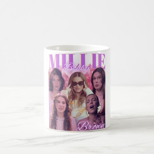 Millie Bobby Brown Aesthetic Collage Mug コーヒーマグカップ (中央)