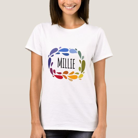 Milliname Niedliches farbiges Geschenk mit dem Nam Tシャツ (正面)