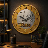 Million Euro Coin Wall Clock Design, Funny Wealth ラージ壁時計