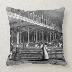 Mills -二人部屋1851年学部長(litho) クッション