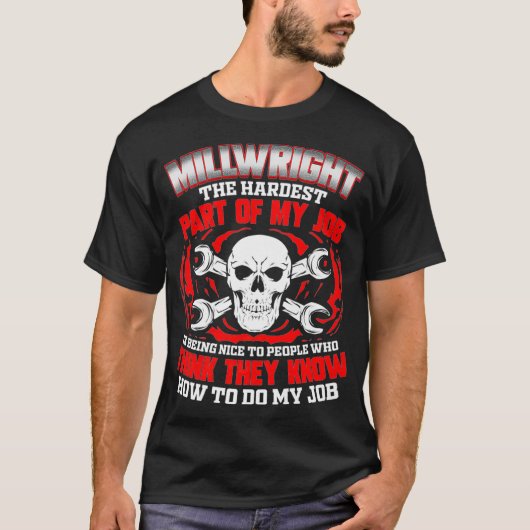 Millwright Skull Premium Tシャツ (正面)