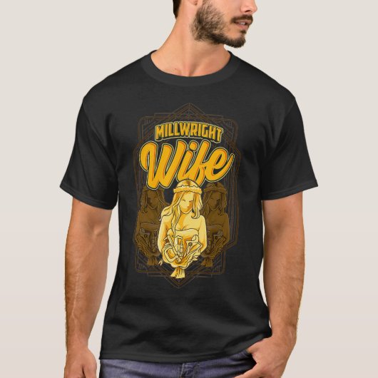 Millwright Wife Proud Wife of Millwright Tシャツ (正面)