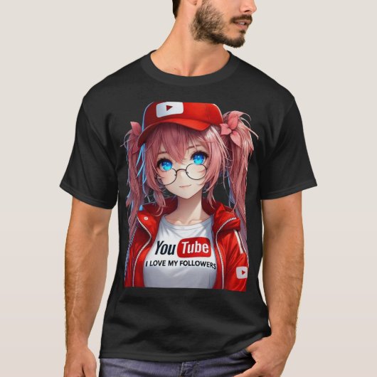 MILLY Q CHICA ANIME INFLUENCER CON ROPA DE YOUTUBE Tシャツ (正面)