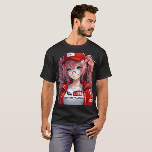 MILLY Q CHICA ANIME INFLUENCER CON ROPA DE YOUTUBE Tシャツ (正面フル)